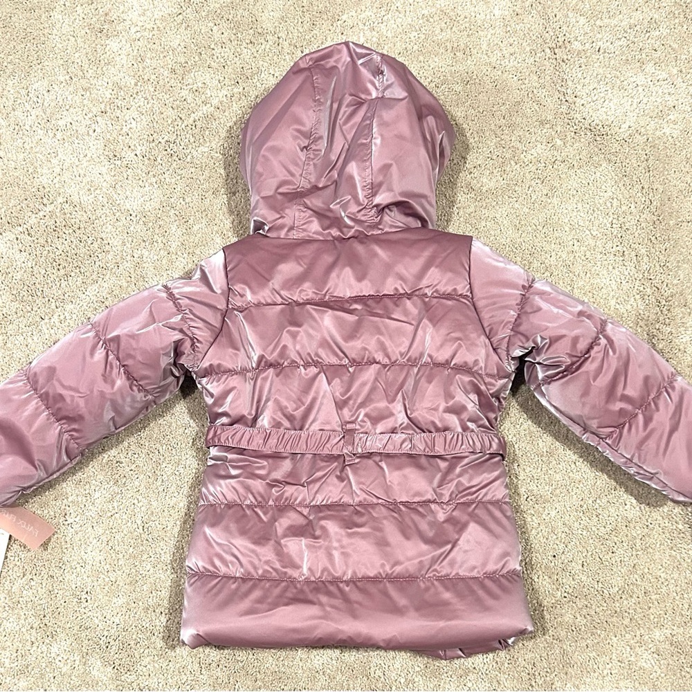 NWT Jessica Simpson Girls Mauve Puffer Jacket Coat w/ Coin Purse Belt Sz. 4T New - Picture 4 of 10